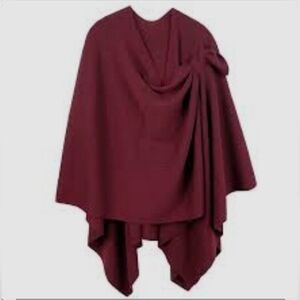 Ruana Wrap With Strap - Burgundy